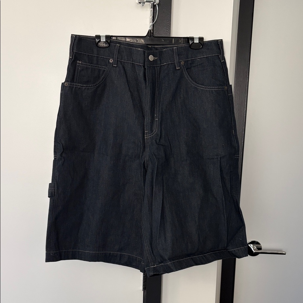 ZARA Men's Dark Blue Denim Shorts
